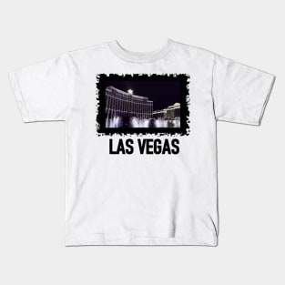 LAS Vegas Bellagio And Caesars Palace Typography Kids T-Shirt